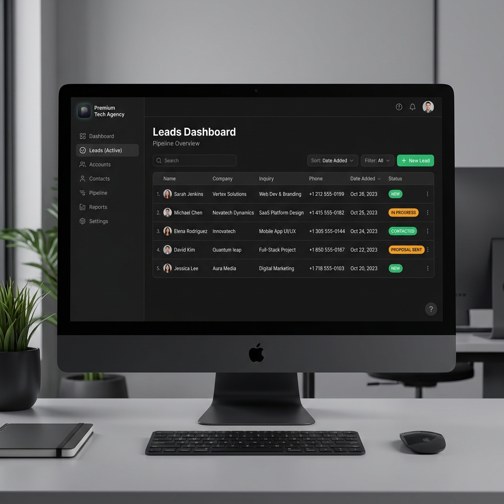 Automatic lead tracking CRM dashboard — WebResolv lead automation system